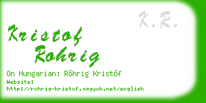 kristof rohrig business card